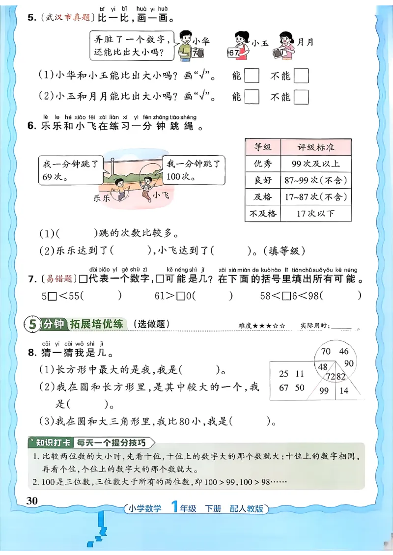 2026春人教版1年级下册王朝霞活页同步练习册_2026春小学教辅大合集_8-26春《王朝霞》系列_02.2026春WZX活页同步练习册_26春数学人教