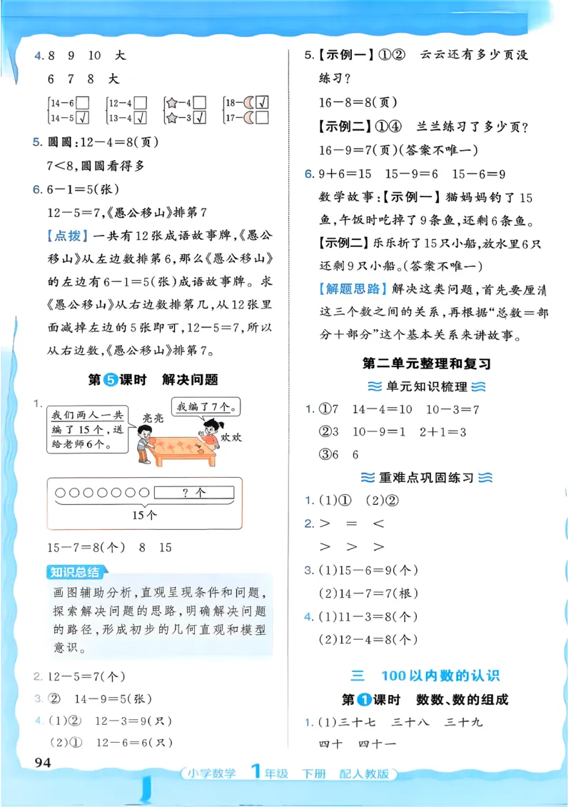 2026春人教版1年级下册王朝霞活页同步练习册_2026春小学教辅大合集_8-26春《王朝霞》系列_02.2026春WZX活页同步练习册_26春数学人教