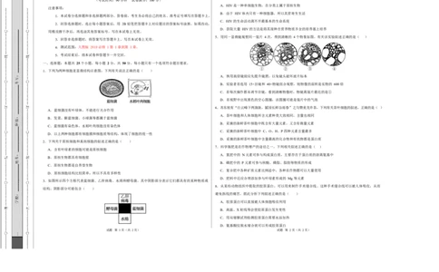 高一生物第一次月考卷测试范围：人教版2019必修1第1章~第3章（考试版A3）_2025年10月高一试卷_2510032025-2026学年高一生物上学期第一次月考