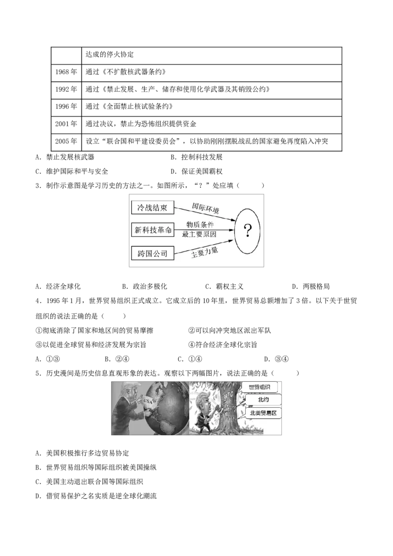 重难点17二战后的世界变化与走向和平发展的世界（原卷版）_8历史中考复习_2023年中考复习资料_专项复习_冲刺中考2023年历史时事热点抢分集训+重难点抢分攻略