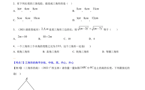 专题13三角形与多边形的有关概念及性质考点精讲（原卷版）_中考复习资料_语数英物化_2数学中考复习_2023年中考复习资料_专项复习