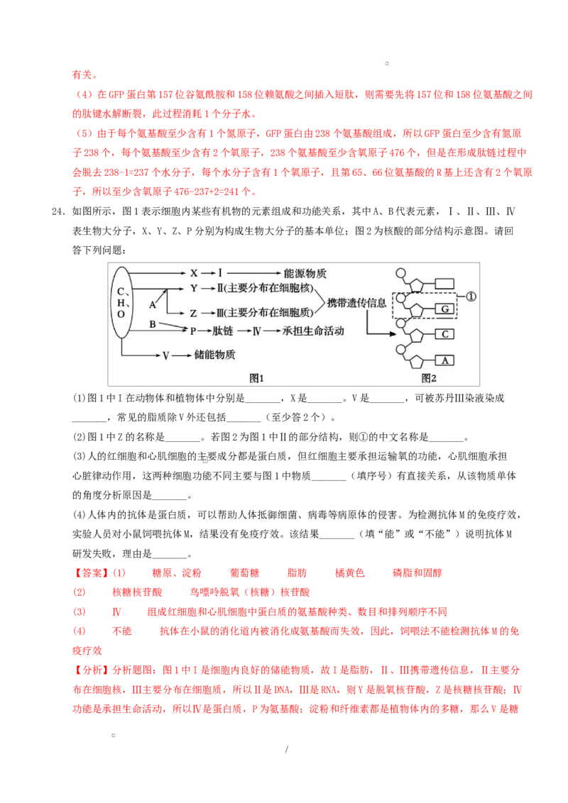 高一生物上学期第一次月考（苏教版2019）（全解全析）（苏教版2019）_2025年10月高一试卷_2510032025-2026学年高一生物上学期第一次月考