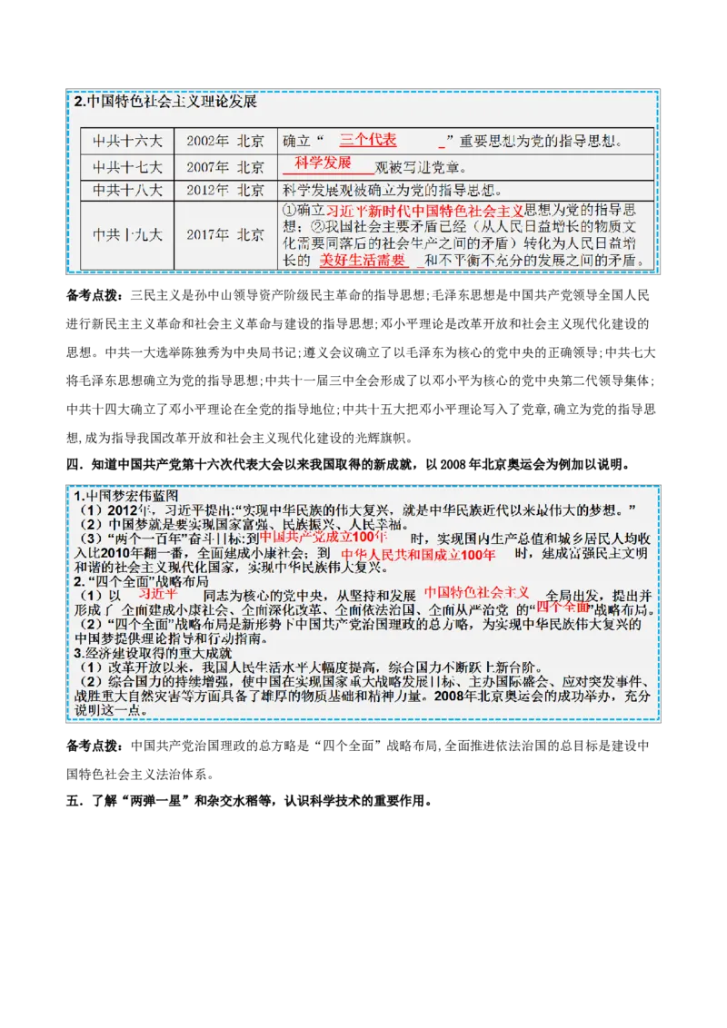 重难点10中国特色社会主义道路、科技文化与社会生活（解析版）_8历史中考复习_2023年中考复习资料_专项复习_冲刺中考2023年历史时事热点抢分集训+重难点抢分攻略