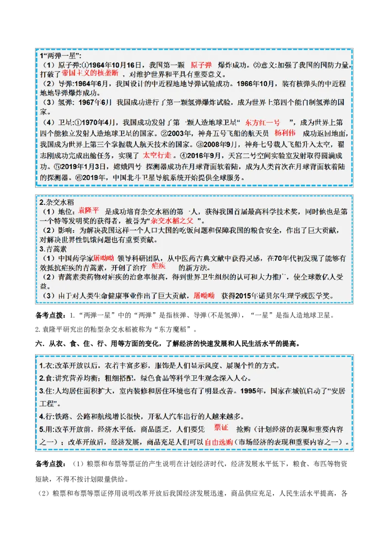 重难点10中国特色社会主义道路、科技文化与社会生活（解析版）_8历史中考复习_2023年中考复习资料_专项复习_冲刺中考2023年历史时事热点抢分集训+重难点抢分攻略