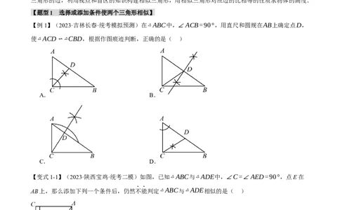 专题24相似三角形及其应用二十个题型（举一反三）（原卷版）_中考复习资料_语数英物化_2数学中考复习_2024年中考复习资料_一轮复习资料