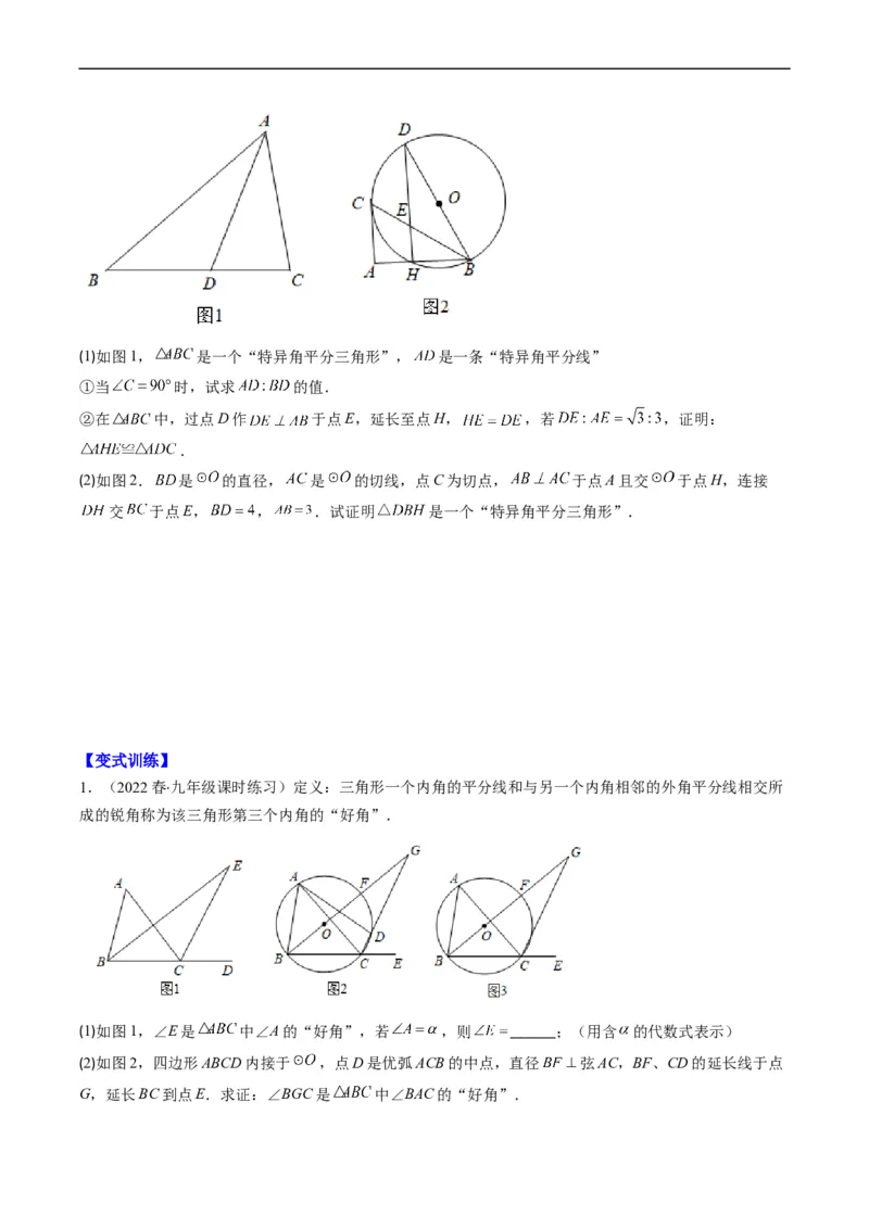 专题12新定义型几何图形综合问题（重点突围）(原卷版)_中考复习资料_语数英物化_2数学中考复习_2023年中考复习资料_专项复习
