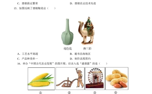 专题02中国古代经济发展（测试）（原卷版）_中考历史资料合集_中考历史二轮复习资料（全国通用）_配套测试
