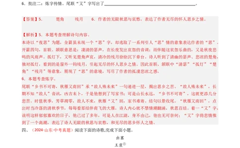 专题30：课外古诗词阅读精练-备战2025年中考语文一轮复习古代诗歌阅读（全国通用）解析版_中考复习资料_语数英物化_1语文中考复习_2025年中考资料