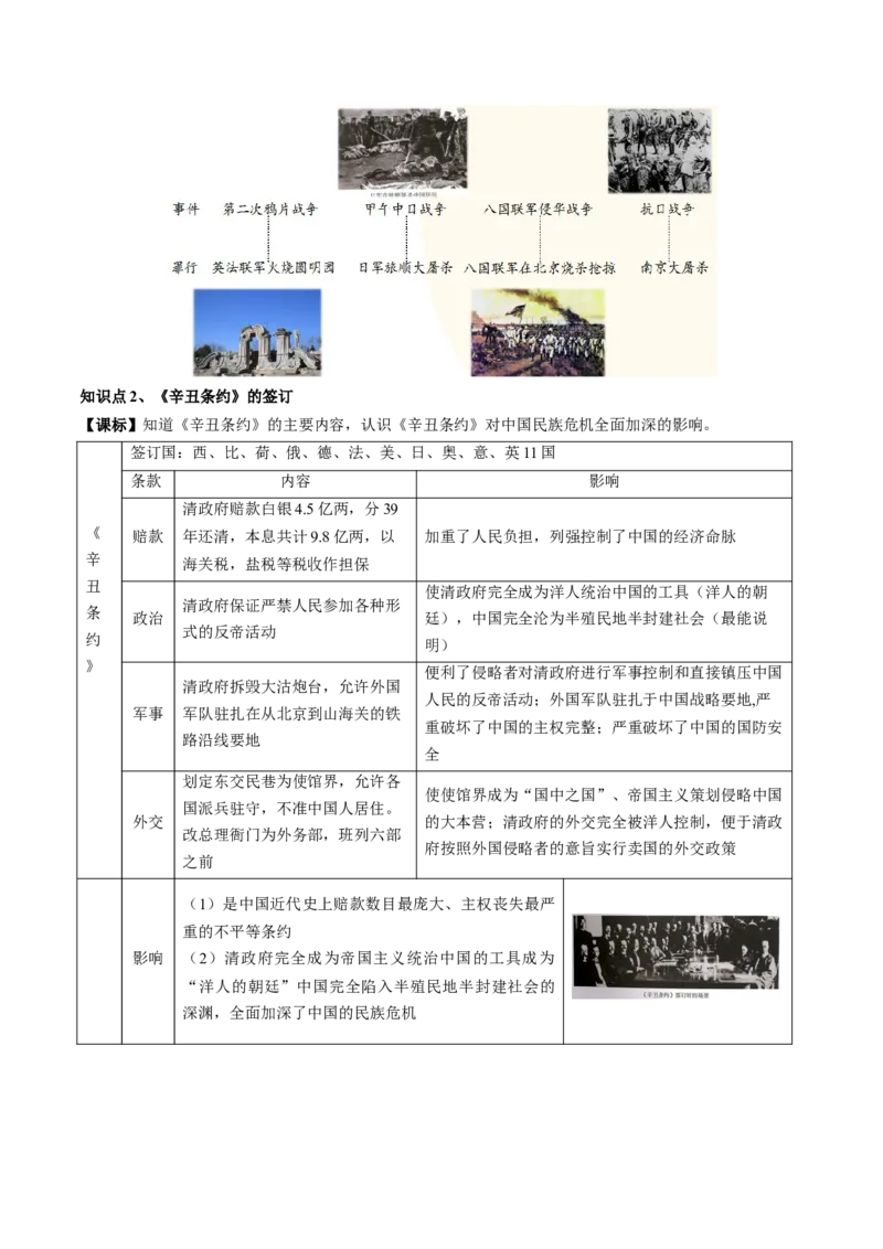 （讲义）专题08近代化的早期探索与民族危机的加剧（原卷版）_8历史中考复习_2024年中考复习资料_一轮复习资料_完课件+讲义+练习2024年中考历史一轮复习讲练测（全国通用）