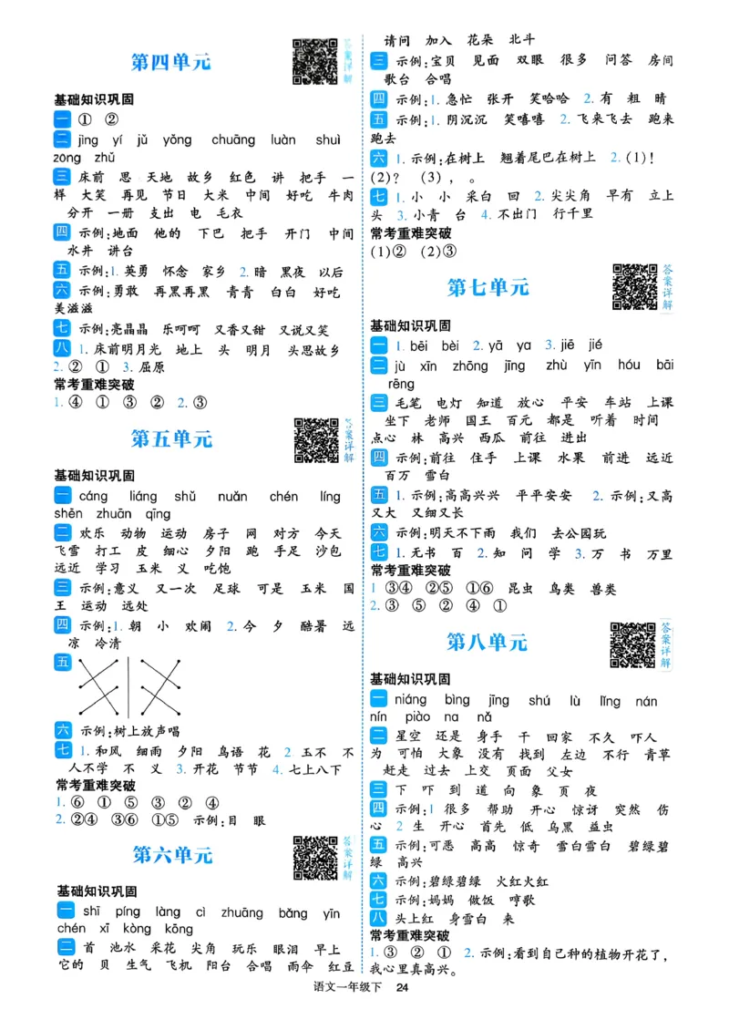 26春一年级下册四星学霸-语文人教-答案与详解_2026春小学教辅大合集_9-26春《经纶学霸》系列_26春《四星学霸》系列_26春《四星学霸》语文1-6年级下册