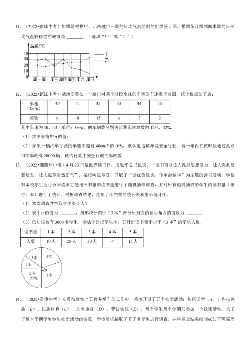 专题28统计与概率（原卷版）-2023年中考数学一轮复习高频考点精讲精练（全国通用）_中考复习资料_语数英物化_2数学中考复习_2023年中考复习资料_一轮复习