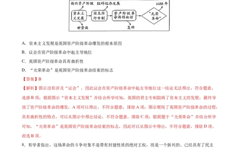 （测试06）世界近代史（解析版）_中考历史资料合集_中考历史一轮复习讲义_配套练习（原卷版+解析版）_教师版（含答案解析）