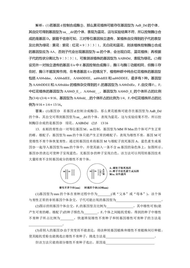 高中生物一轮复习专题训练：第15讲基因的自由组合定律（word含解析）_新高考复习资料_2023年新高考复习资料_一轮复习_名师精选2023届新高考生物一轮复习专题训练卷(word版含解析）