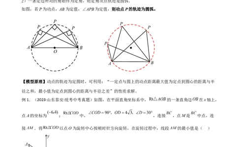 专题30最值模型之瓜豆模型（原理）圆弧轨迹型（原卷版）_中考复习资料_语数英物化_2数学中考复习_2024年中考复习资料_专项复习资料
