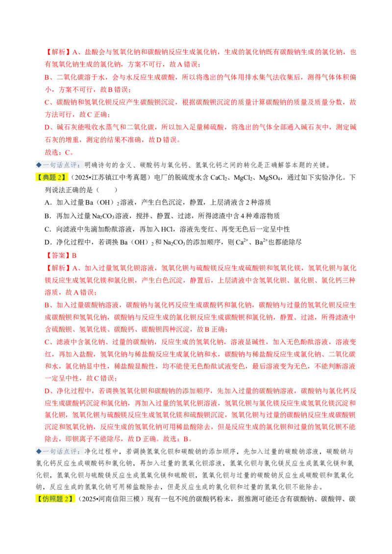专题07常见的盐和化肥（解析版）_中考复习资料_语数英物化_5化学中考复习_2026年中考复习（更新中）_备战2026年中考化学真题题源解密