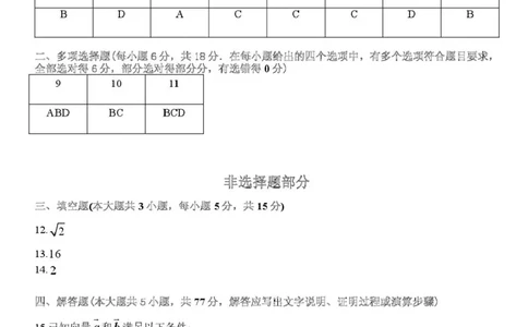 高一数学答案_2025年05月试卷_0521浙江省浙东北县域名校发展联盟（ZDB）2024-2025学年高一下学期4月期中考试