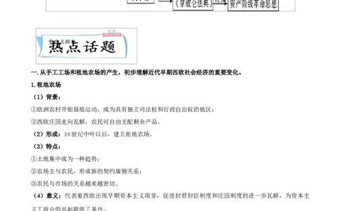 重难点14走向近代、资本主义制度的初步确立（原卷版）_8历史中考复习_2023年中考复习资料_专项复习_冲刺中考2023年历史时事热点抢分集训+重难点抢分攻略