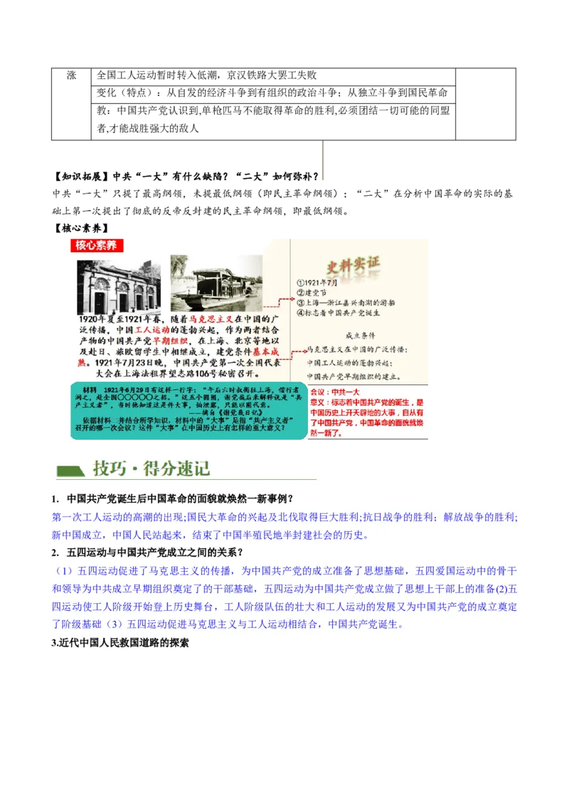 （讲义）专题10新民主主义革命的开始（解析版）_中考历史资料合集_中考历史一轮复习讲义_配套讲义（原卷版+解析版）_教师版（含答案解析）