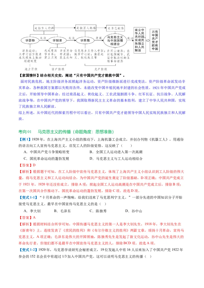 （讲义）专题10新民主主义革命的开始（解析版）_中考历史资料合集_中考历史一轮复习讲义_配套讲义（原卷版+解析版）_教师版（含答案解析）