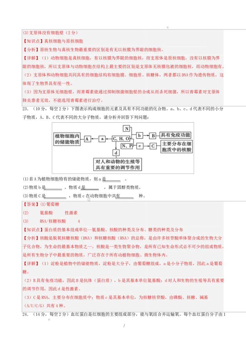 高一生物第一次月考卷多选题（全解全析）（人教版2019）_2025年10月高一试卷_2510032025-2026学年高一生物上学期第一次月考