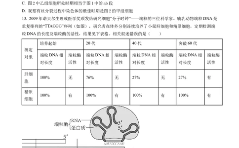 黑龙江省大庆铁人中学2022-2023学年高三上学期期末阶段考试生物试题_生物高考模拟题_老高考_2023年