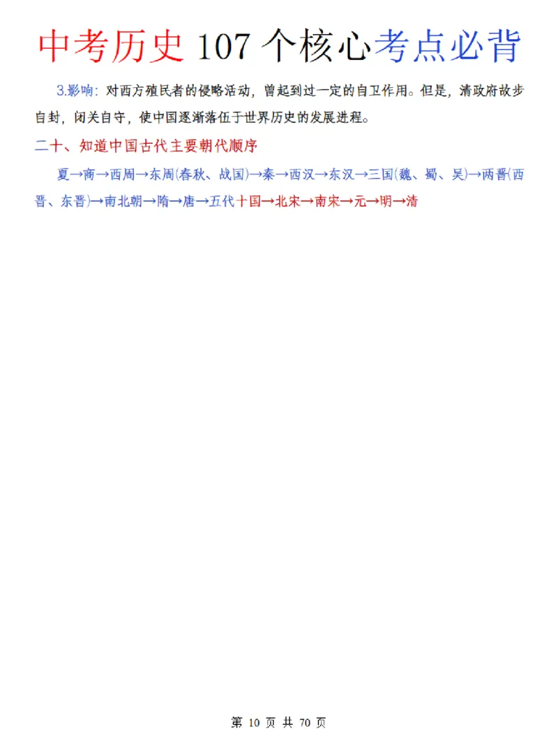 中考历史核心107个考点必背_中考历史资料合集_中考历史核心107个考点必背