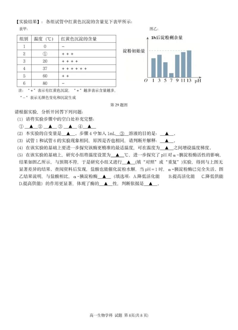 高一生物试题_2025年12月高一试卷_251209浙江省温州市浙南名校联盟2025-2026学年高一上学期11月期中（全）_浙江省浙南名校联盟2025-2026学年高一上学期11月期中生物试题（PDF版，含答案）