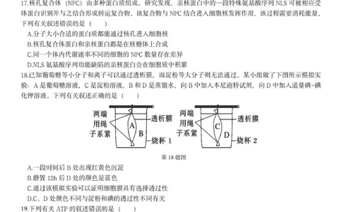 高一生物试题_2025年12月高一试卷_251209浙江省温州市浙南名校联盟2025-2026学年高一上学期11月期中（全）_浙江省浙南名校联盟2025-2026学年高一上学期11月期中生物试题（PDF版，含答案）