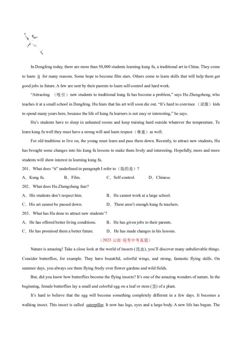专题20阅读理解考点3说明文（全国通用）（原卷版）_中考复习资料_语数英物化_3英语中考复习_2026年中考复习（更新中）