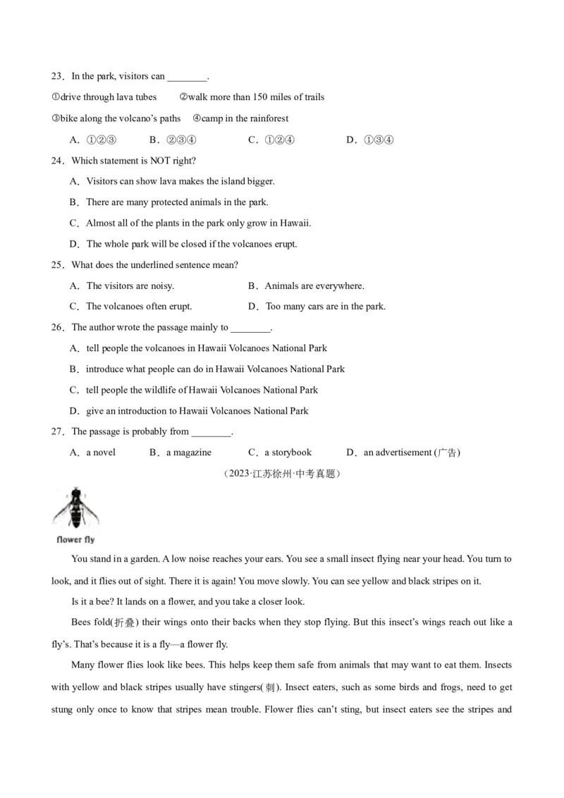 专题20阅读理解考点3说明文（全国通用）（原卷版）_中考复习资料_语数英物化_3英语中考复习_2026年中考复习（更新中）