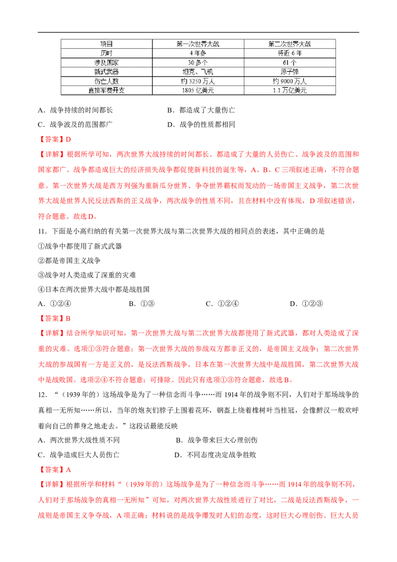 长效热点06两次世界大战及战后格局（解析版）_中考历史资料合集_中考历史八大长效热点_长效热点06两次世界大战及战后格局-中考之历史长效热点复习全攻略