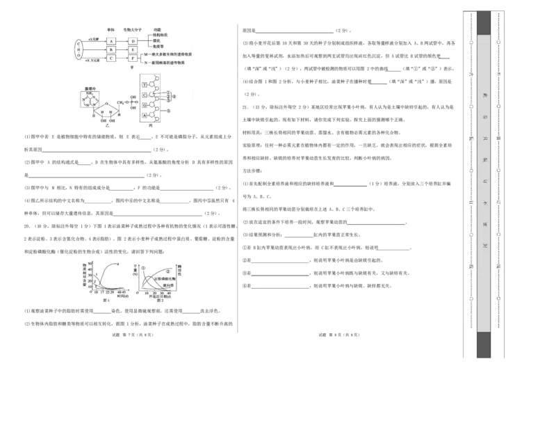 高一生物上学期第一次月考（湖南专用）测试范围：人教版2019必修一1-2章（考试版A3）_2025年10月高一试卷_2510032025-2026学年高一生物上学期第一次月考