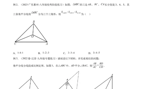 专题08三角形中的重要模型-平分平行（平分射影）构等腰、角平分线第二定理模型（原卷版）_中考复习资料_语数英物化_2数学中考复习_2024年中考复习资料_专项复习资料