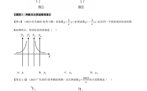 专题14反比例函数的图像、性质及应用十二大题型（举一反三）（原卷版）_中考复习资料_语数英物化_2数学中考复习_2024年中考复习资料_一轮复习资料