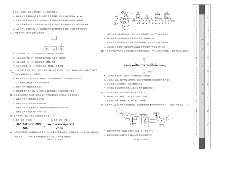 高一生物上学期第一次月考卷（天津专用）（考试版A3）_2025年10月高一试卷_2510032025-2026学年高一生物上学期第一次月考_2025-2026学年高一生物上学期第一次月考（天津专用）Word版含解析