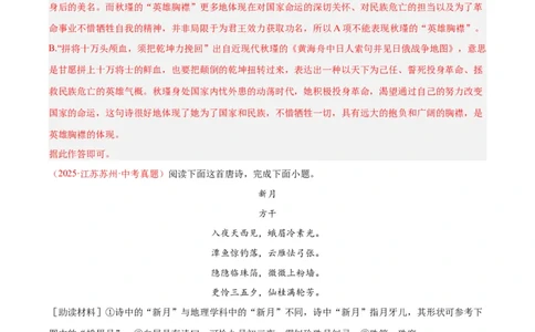 专题12诗词鉴赏（全国通用）（解析版）_中考复习资料_语数英物化_1语文中考复习_2026年中考复习（更新中）_好题汇编三年（2023-2025）中考语文真题分类汇编（全国通用）