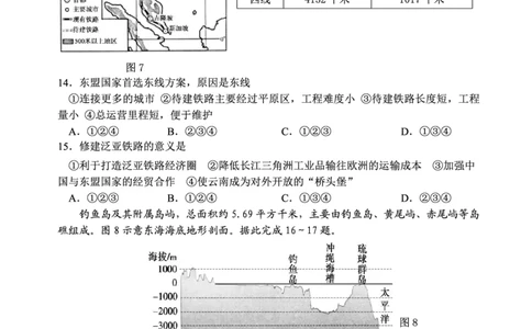 （教研室提供）山东省威海市2023-2024学年高一下学期期末考试地理试题_2024年08月试卷_0815山东省威海市2023-2024学年高一学期期末考试
