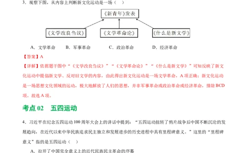 （练习）专题10新民主主义革命的开始（解析版）_中考历史资料合集_中考历史一轮复习讲义_配套练习（原卷版+解析版）_教师版（含答案解析）