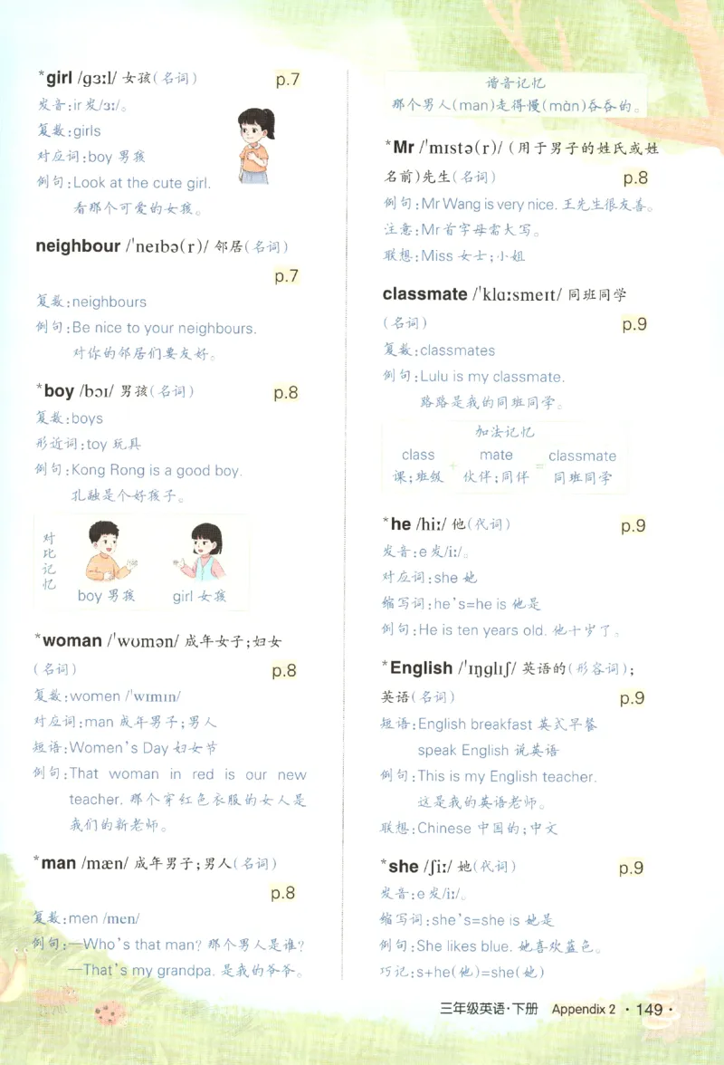 25春《状元英语笔记》人教英语PEP3下（含晨读晚默）_小学《课堂笔记》数学语文英语1-6年级下册_小学英语《课堂笔记》1-6年级下册（26春）_小学英语《课堂笔记》3-6年级下册（26春）