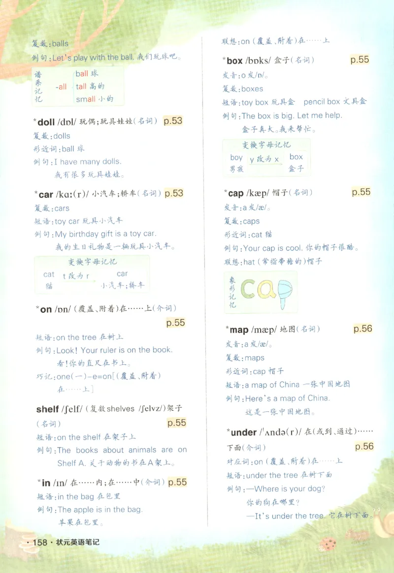25春《状元英语笔记》人教英语PEP3下（含晨读晚默）_小学《课堂笔记》数学语文英语1-6年级下册_小学英语《课堂笔记》1-6年级下册（26春）_小学英语《课堂笔记》3-6年级下册（26春）