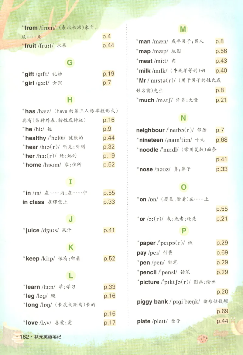 25春《状元英语笔记》人教英语PEP3下（含晨读晚默）_小学《课堂笔记》数学语文英语1-6年级下册_小学英语《课堂笔记》1-6年级下册（26春）_小学英语《课堂笔记》3-6年级下册（26春）