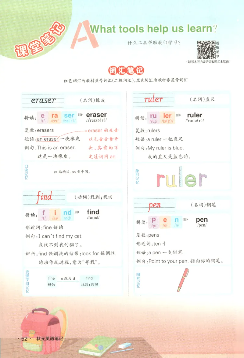 25春《状元英语笔记》人教英语PEP3下（含晨读晚默）_小学《课堂笔记》数学语文英语1-6年级下册_小学英语《课堂笔记》1-6年级下册（26春）_小学英语《课堂笔记》3-6年级下册（26春）