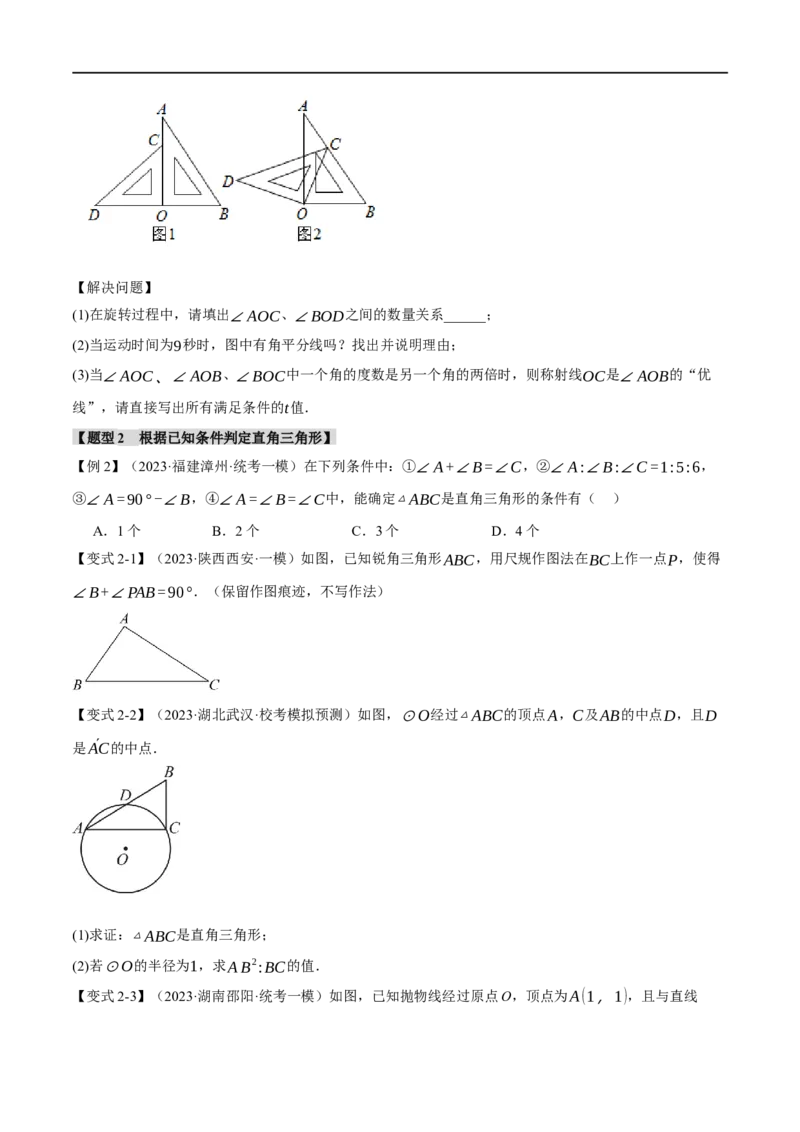 专题22直角三角形十六大题型（举一反三）（原卷版）_中考复习资料_语数英物化_2数学中考复习_2024年中考复习资料_一轮复习资料