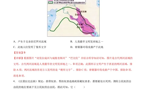 （练习）专题18古代亚非欧文明（解析版）_中考历史资料合集_中考历史一轮复习讲义_配套练习（原卷版+解析版）_教师版（含答案解析）