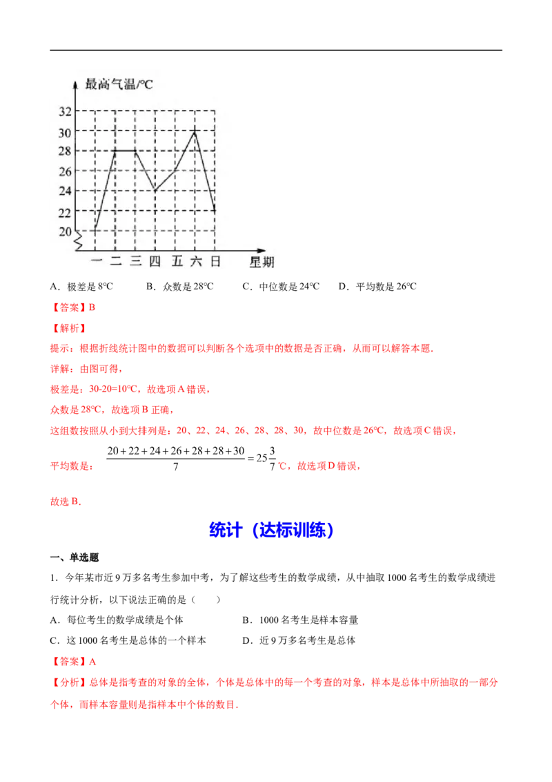 专题32统计(解析版)_中考复习资料_语数英物化_2数学中考复习_2023年中考复习资料_一轮复习_备战2023年中考数学一轮复习之必考点题型全归纳与分层精练（全国通用）