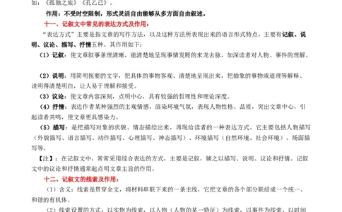 专题2记叙文阅读知识点及答题技巧（二）-必背、必备2024年中考语文现代文阅读知识清单_中考复习资料_语数英物化_1语文中考复习_2024年中考资料_专项复习资料