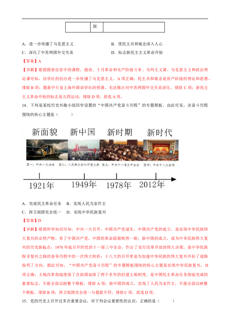 长效热点02中华民族伟大复兴（解析版）_中考历史资料合集_中考历史八大长效热点_长效热点02中华民族伟大复兴-中考之历史长效热点复习全攻略