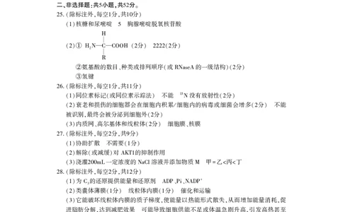 高一生物答案_2026年02月高一试卷_260213河南省洛阳市2025-2026学年高一上学期2月期末考试（全）_河南省洛阳市2025-2026学年高一上学期2月期末考试生物试题含答案