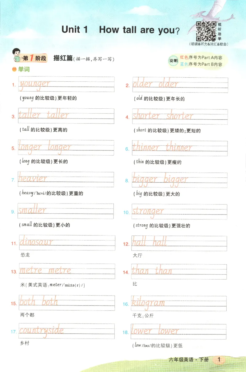 25春《状元英语笔记》人教英语PEP6下（含晨读晚默）_小学《课堂笔记》数学语文英语1-6年级下册_小学英语《课堂笔记》1-6年级下册（26春）_小学英语《课堂笔记》3-6年级下册（26春）