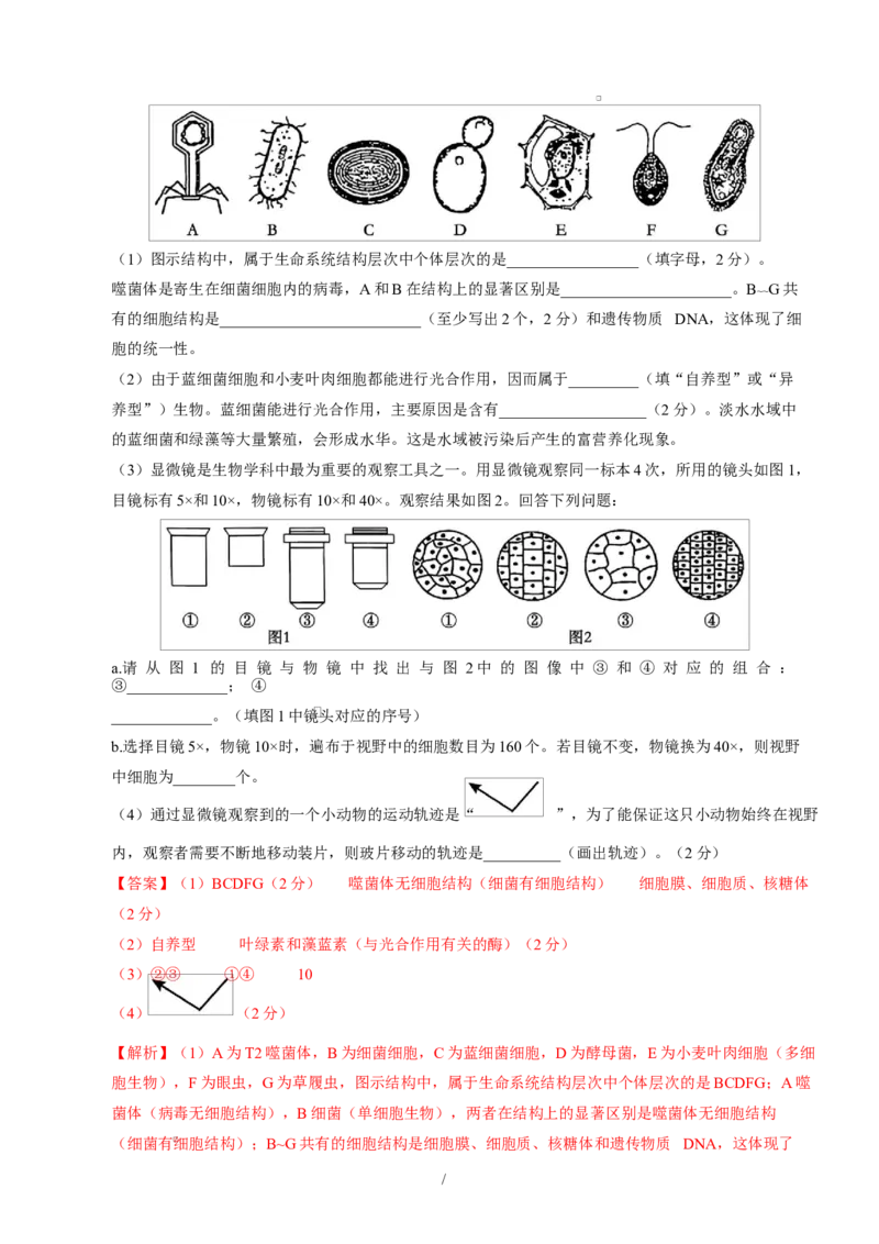 高一生物上学期第一次月考（福建专用）（全解全析）_2025年10月高一试卷_2510032025-2026学年高一生物上学期第一次月考_2025-2026学年高一生物上学期第一次月考（福建专用）Word版含解析